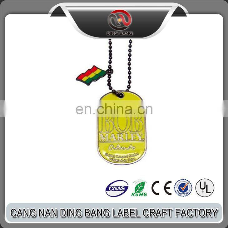Promotional Metal Crafts High PolishedJewelry Type Custom Sliver Relief Military Dog Tag Pendant
