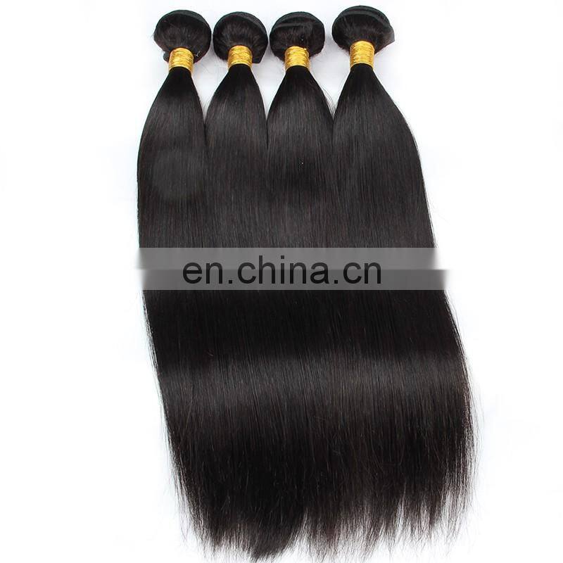 straight hair top quality transparent lace frontal virgin hair with bundles