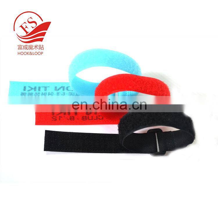 Custom elastic wrist bands nylon strapping tape hook and loop for sale