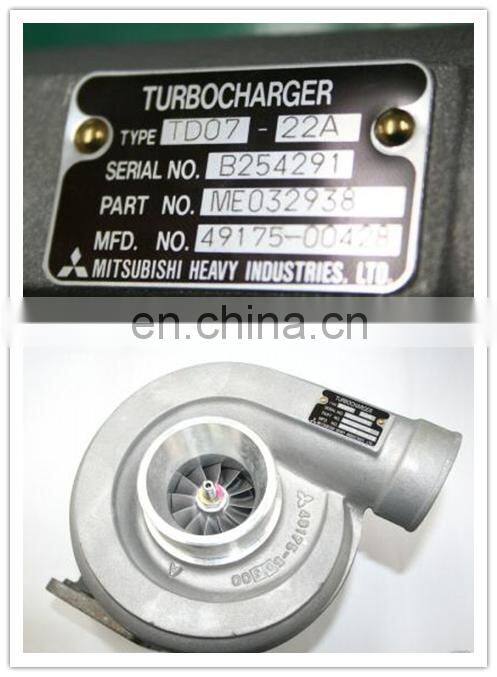 TDO7 turbo ME032938 49175-00428 TDO7-22A Turbocharger for Mitsubishi Excavator KAT0800 6D14T Engine parts