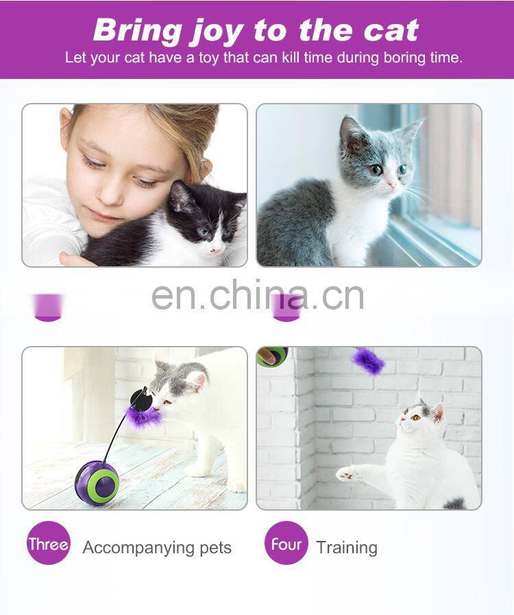 Electronic Cat Toy Ball Running Interactive Cat Toy Racer Cat Plastic Toy With Lights