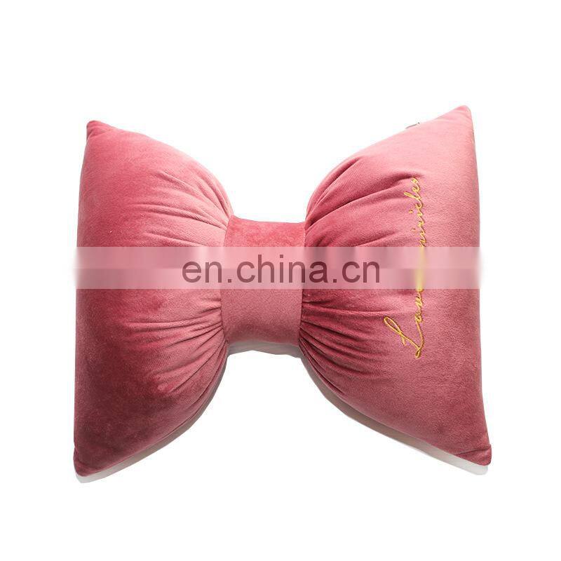 i@home Car headrest nordic embroidery jewelry super soft velvet bow pillow cushion
