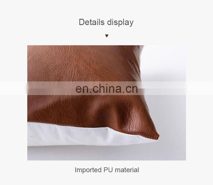RAWHOUSE high quality leather throw cushion cover couch sofa cotton square decorative pillowcase