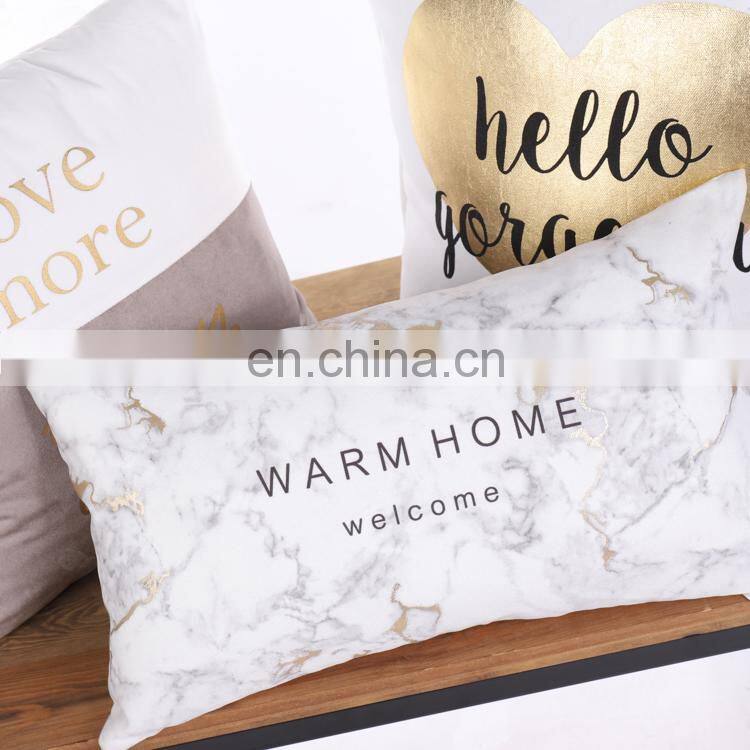 Custom Promotion high quality gold stamping love pattern printed Decorative sofa cushion covers for home decor
