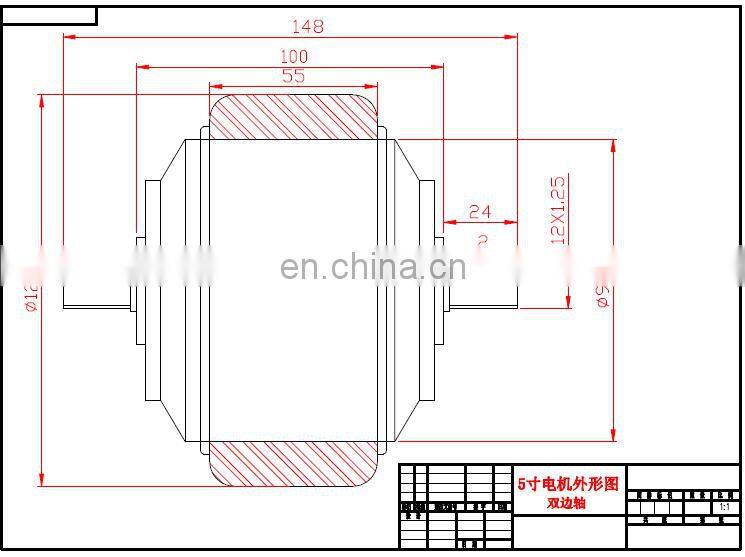 Etech 5 Inch Geared In Wheel DC Hub Motor