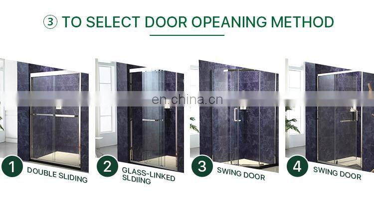 PEMCO brand Sliding door 2 Glass free standing glass shower enclosure