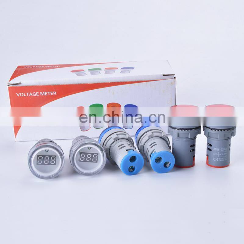 22MM digital AC Voltmeter 60-500V red green yellow blue voltage meter AD16 Digital display Indicator lamp, Mini Single Led Light