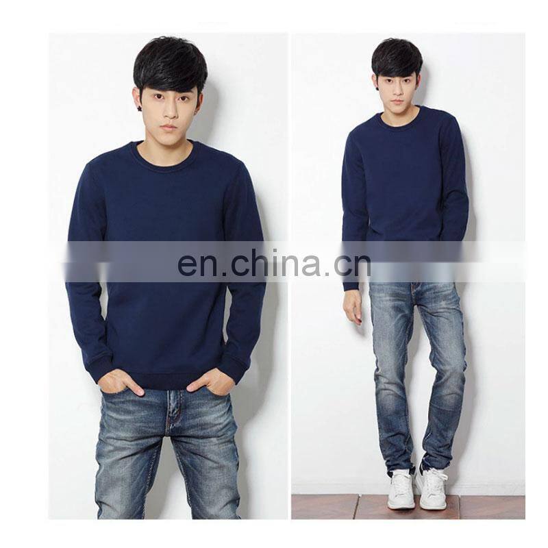 Customized plus velvet men and women casual loose large size solid color round neck sweater