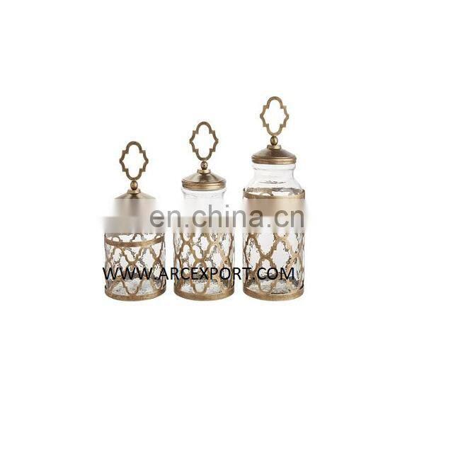 Luxury Lilly Lid Metal & Glass Canister