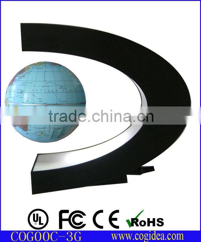 Anti Gravity Floating Globe With Light, C Shaped Magnetic Levitation Globe for Business Gift