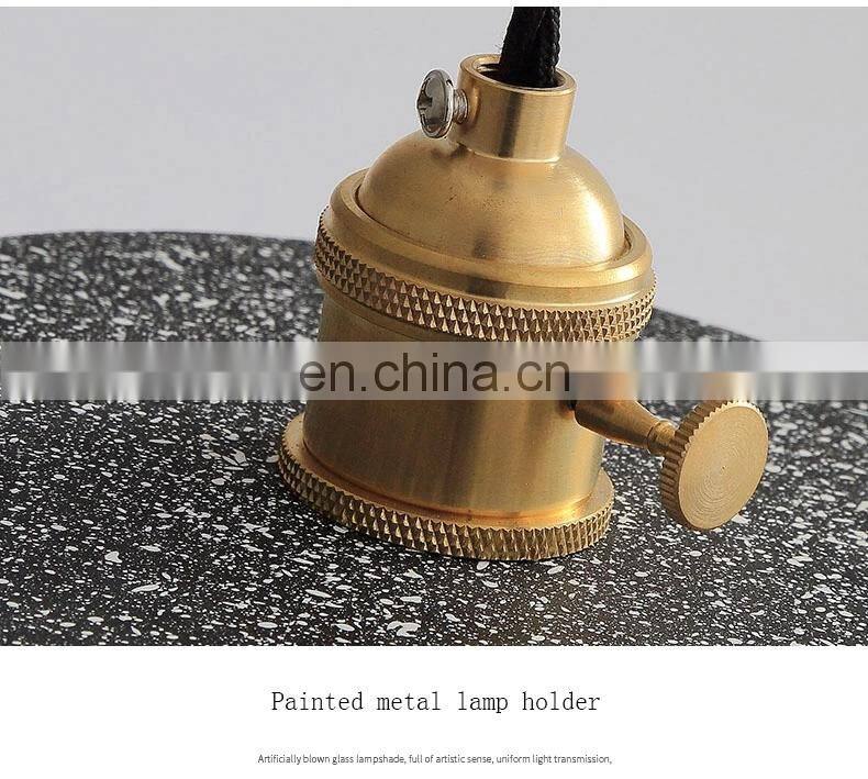 Terrazzo Colorful cement Chandelier Hotel Headboard Acrylic Led Ceiling Pendant Light Kitchen Lamps