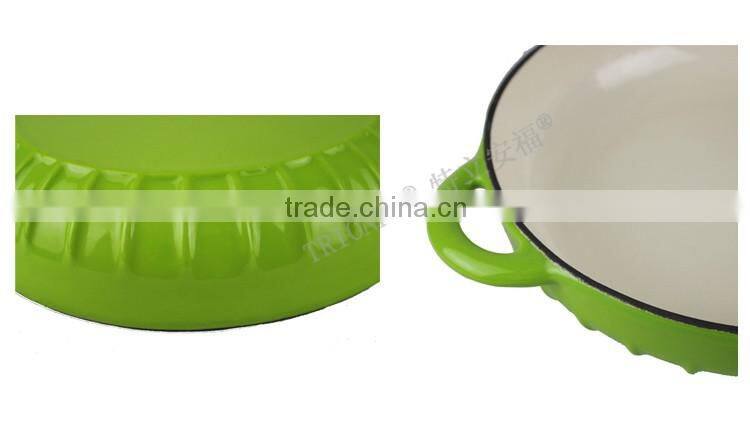 Lightening green cast iron white enamel dish pan