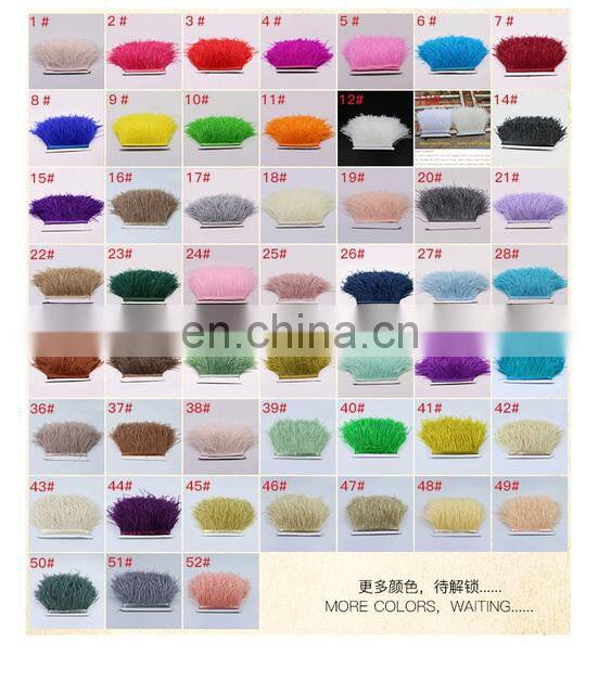 1 meter Multicolor Real Ostrich feather Trims Ribbon 8-10cm White Ostrich for Dress Clothing Decoration Sewing feathers Crafts