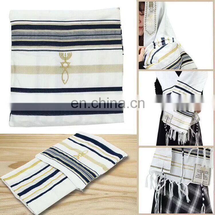 Large Polyester Prayer Shawl Arab Scarf Prayer Pentacost Israel Prayer Talit Shawls Isreal