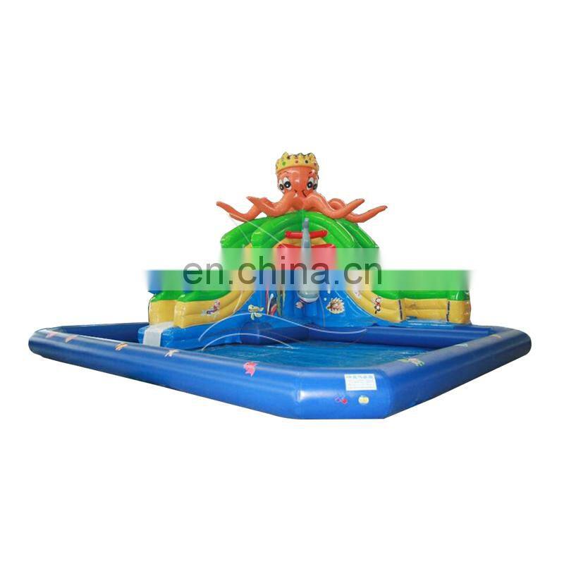 inflatable outdoor bounce house with water slide