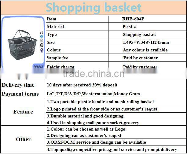 Supermarket plastic vegetable storage basket