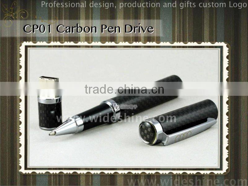Carbon fiber fountain pen with promotional ball pen new product pen drive