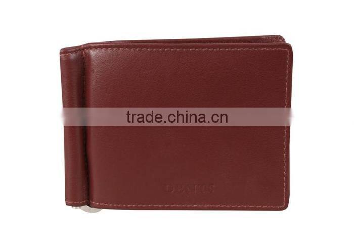 Genuine leather bifold money clip wallet premium leather money clip with card slots