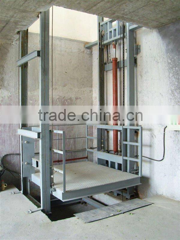 hydraulic wall mounted guide chain lift platform