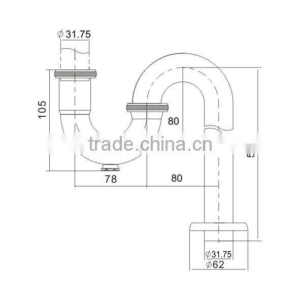 Best Price Basin Waste Accessories Sink Chrome Bottle Trap S Trap (J125-B)