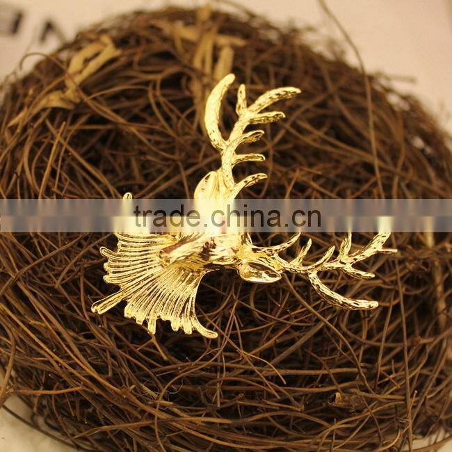New design metal bronze elk head christmas brooch