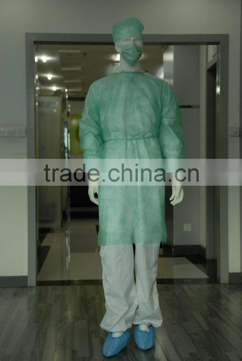 Disposable non woven PP isolation gown elastic waist