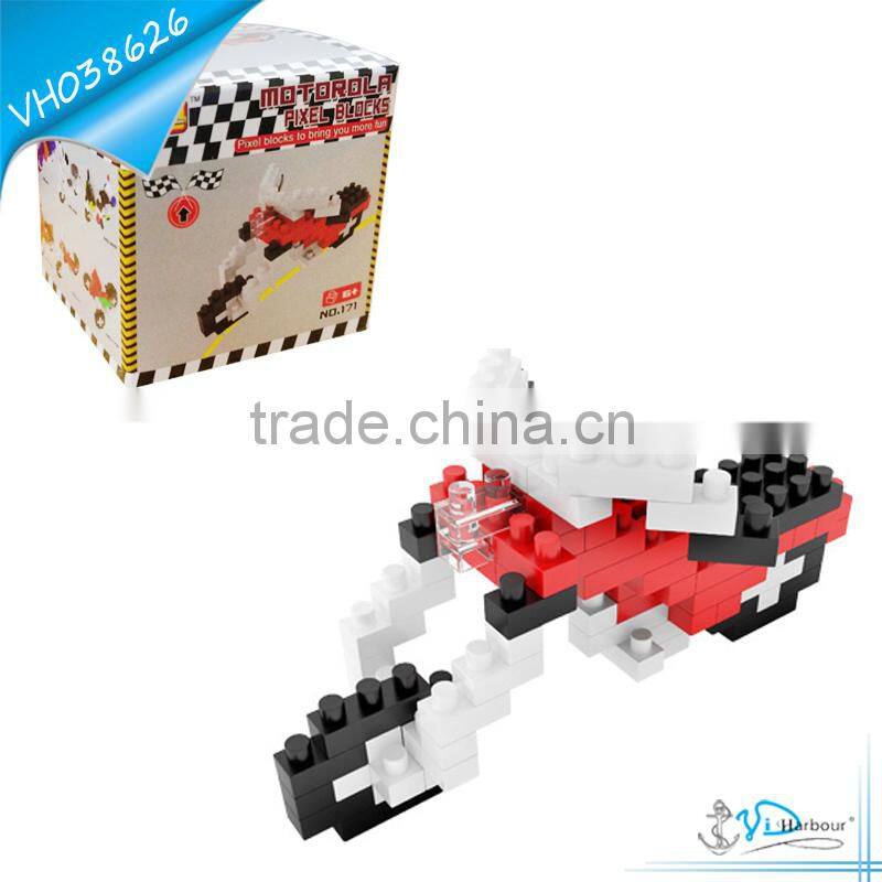 Plastic Small Education Building Blocks Toys Motorcycles