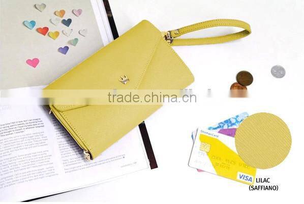 New Arrival Mixed Colors Crown Cute Leather Lady Clutch Purse Women Walllet With Strap