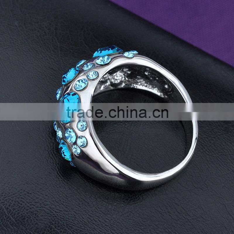 Cheap price wholesale gold ring designs colorful crystal stone ring for girls