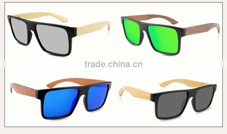 Handmade wooden custom logo bamboo sunglasses with polarized lenses wholesale sunglasses
