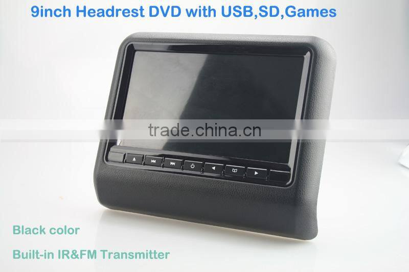 9 Inch car audio multimedia car entertainment system headrest DVD