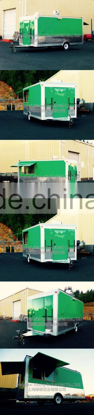 Green uniaxial food truck NEW 4.8 M ENCLOSED CONCESSION FOOD VENDING BBQ TRAILER MOBILE KITCHEN