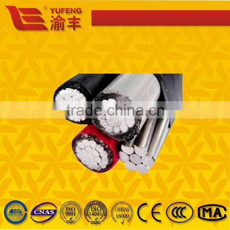 aerial insulated cables PVC,PE and XLPE insulated copper core, aluminum core or aluminum alloy core ABC cable