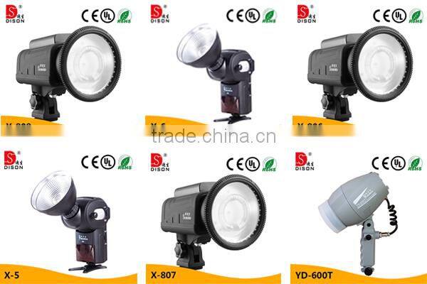 Built- in battery pack type led power flash light portable camera flash light