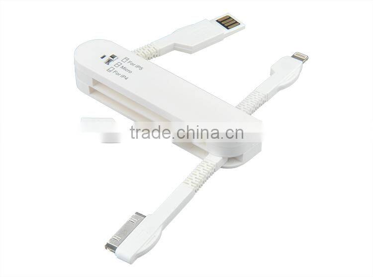 Micro Mini USB Charger 3 in 1 usb cable 4 in 1 USB cable Charging And Data Transfer Swiss Army Knife style