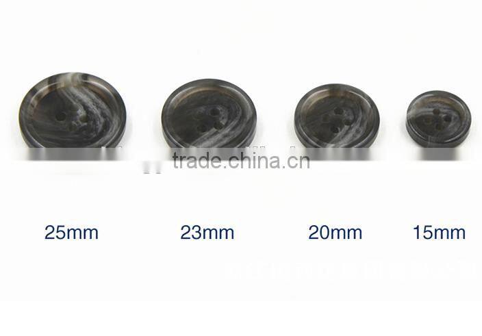 Sedex Audited Factory 2 Pillar polyester horn button, Resin horn Coats button
