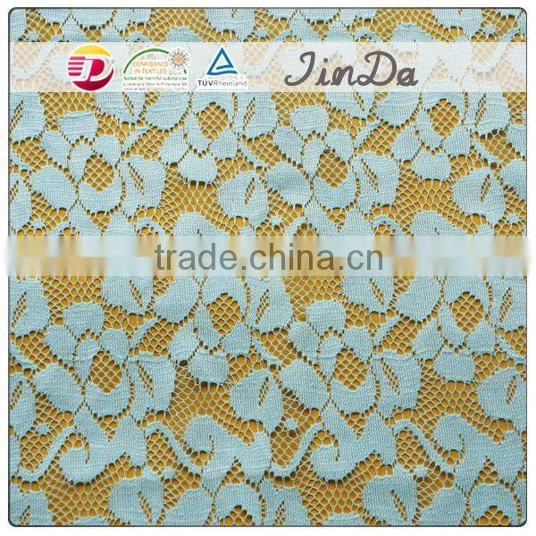 New fashion good quality cheap China tectonic jacquard elastic lace fabric