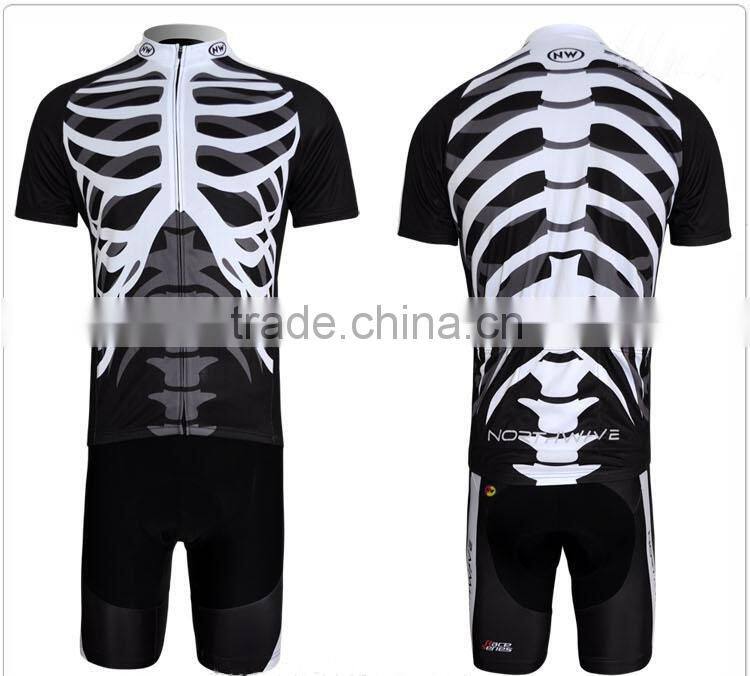 polyester novel sublimation skeleton sexy print UV50+cycling suits out door sport wear