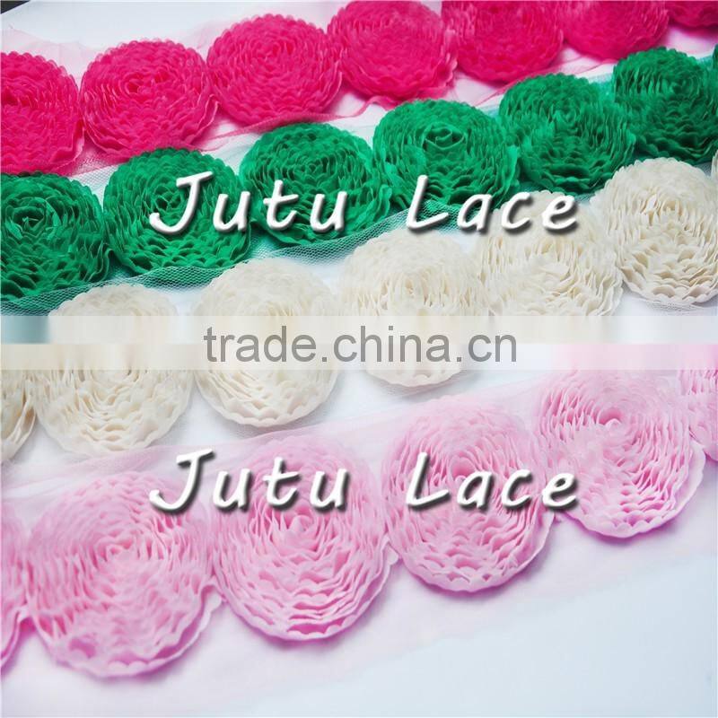 2016 Baby girl hair accessories/headband flower for kids, handmade chiffon flower