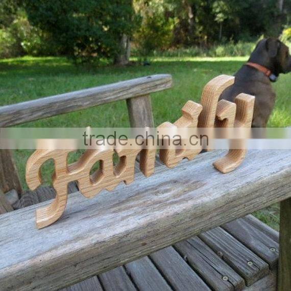 wood FAMILY sign shelf sitter word art for deco