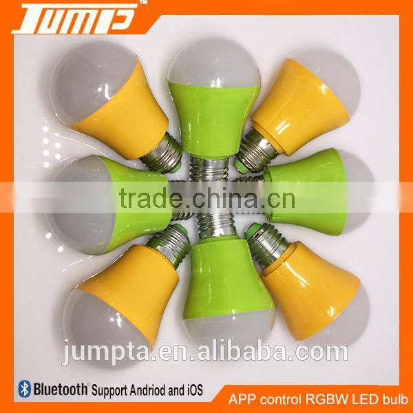 Factory sale smartphone control dimmable multicolor E27 bluetooth smart led bulb