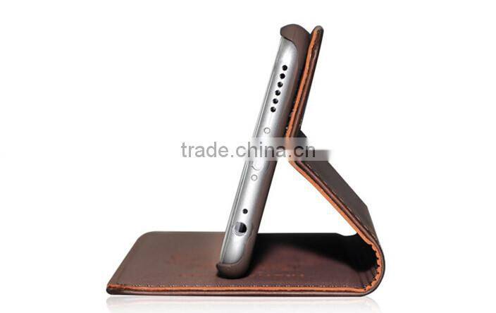 Vintage flower printing with Rivet leather case, for iphone 6 leather case