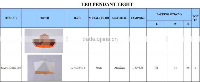 Ross gold E27 led pendant light