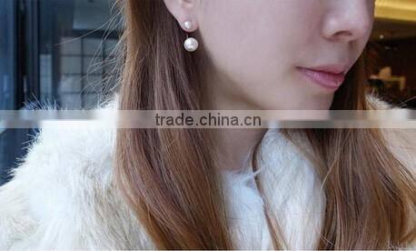 BEST SELLING Ladies pearl Stud Earrings 1x2" Double Pearl Earrings/