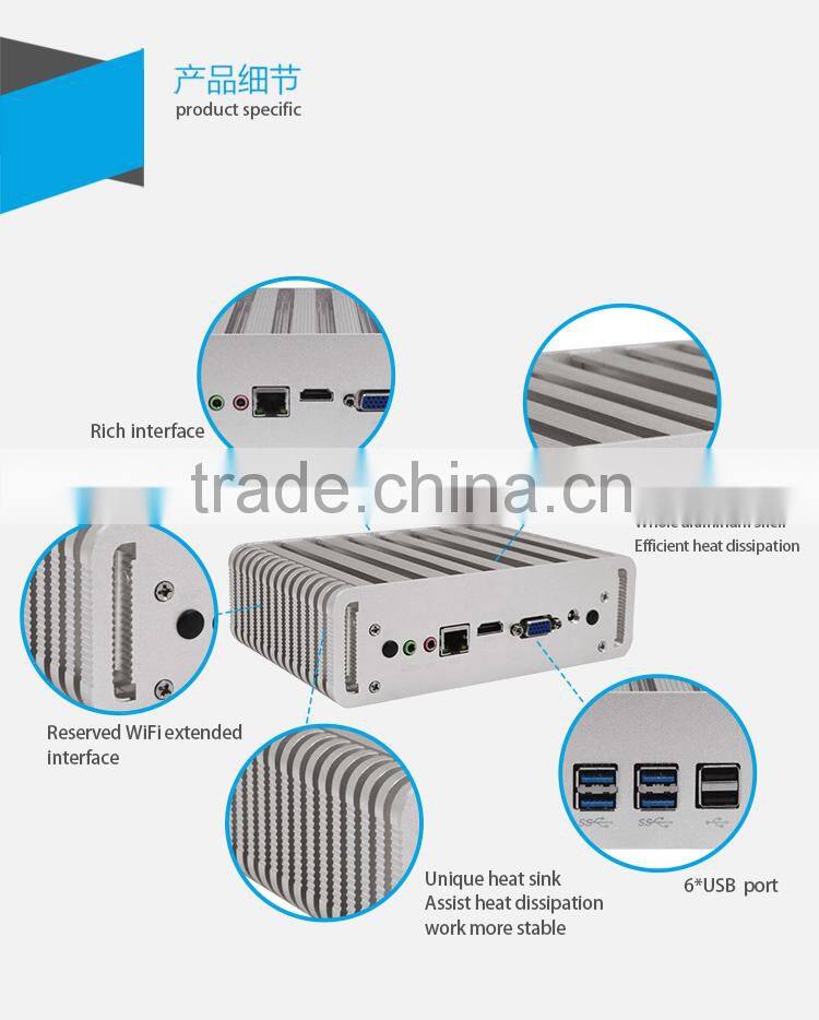 Low Price X31-4500u Thin Mini Itx Fanless i3 Fanless Desktop PC Support MIC 8G RAM 256G SSD