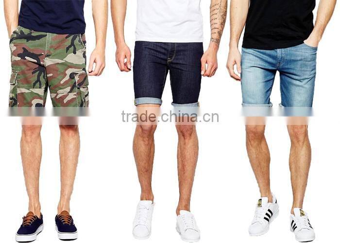 Wholesale Apparel Distressed Stretch Slim Bleach Wash Denim Jeans Shorts For Men