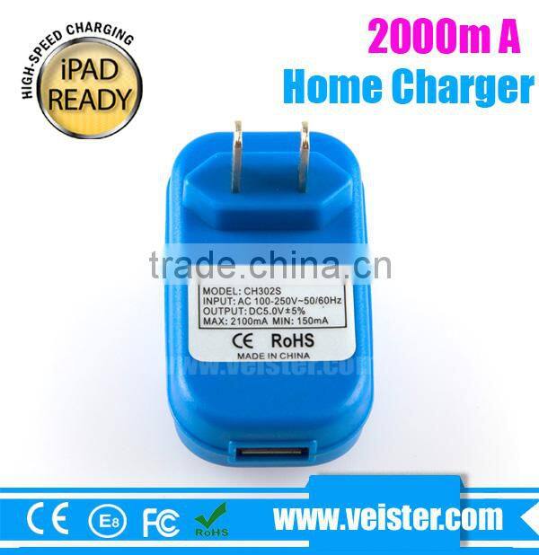 UK Plug,5V 2.1A USB AC Power Wall Charger 3 pin UK Plug for iphone/samsung