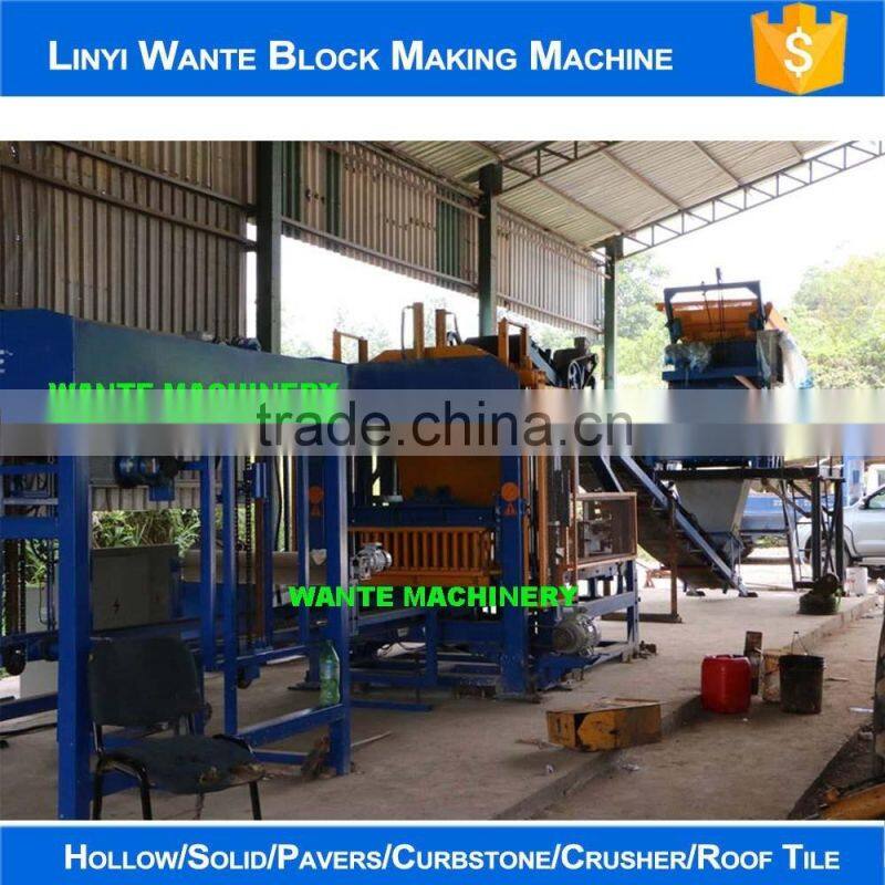 WANTE MACHINERY WANTE BRAND QT6-15B Fully automatic block making machine line with 9m screw conveyor