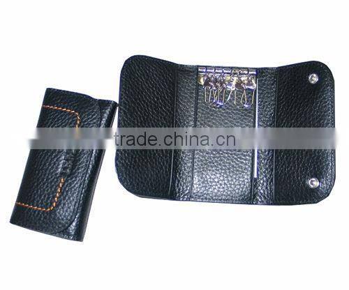 Button Closure leather keyring holder wallets