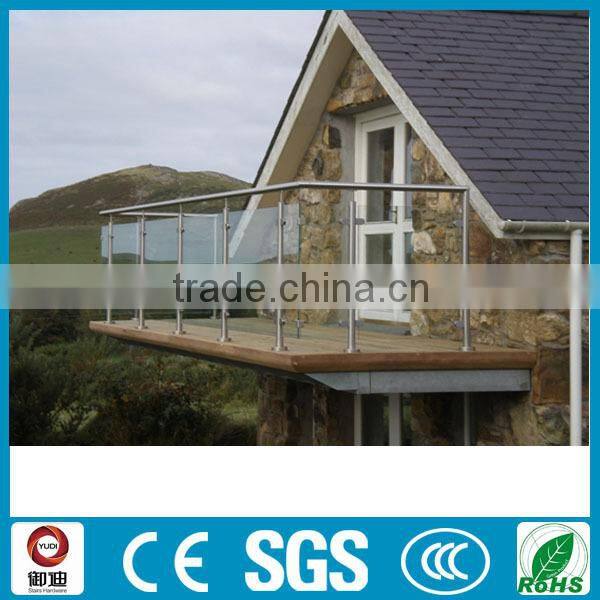 Exterior decorative decking frameless glass railings